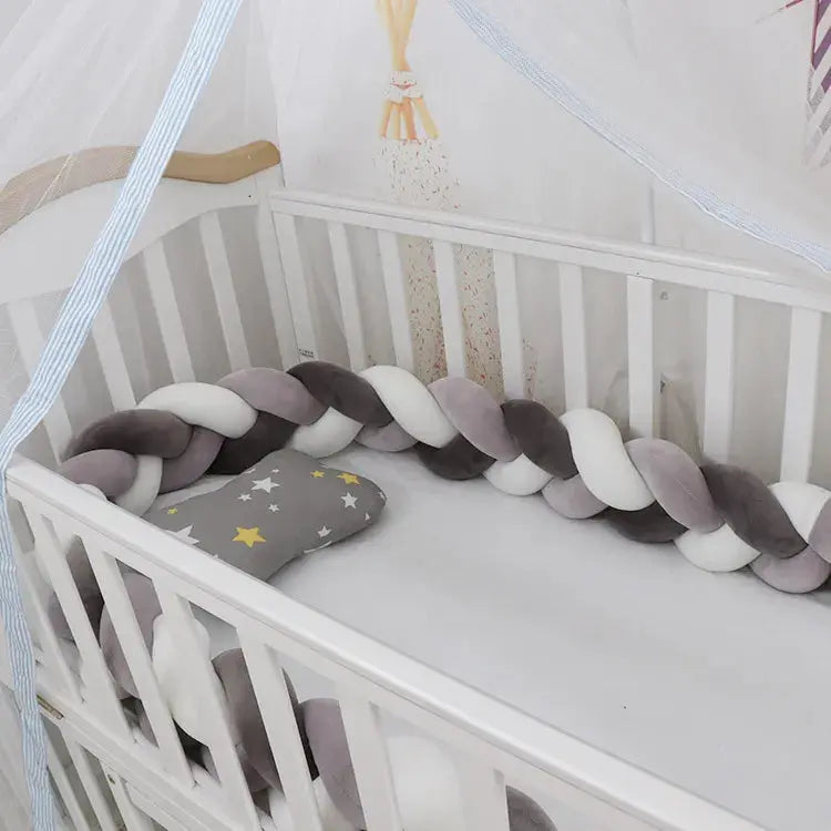 Tresse de Lit Blanche et Grise LovelyCocoon