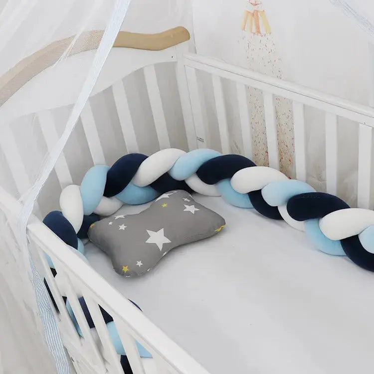 Tresse de Lit Bleu Marine et Blanc LovelyCocoon