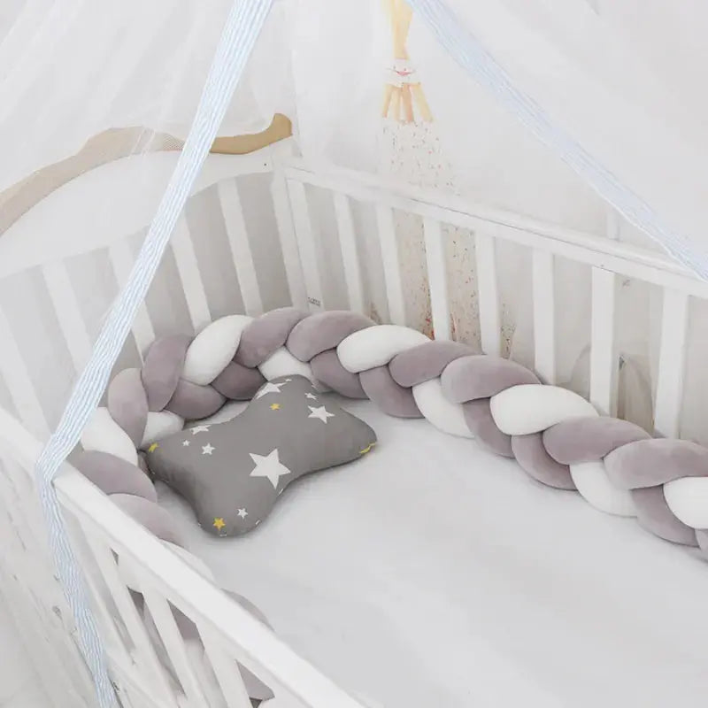 Tresse de Lit Grise et Blanche LovelyCocoon