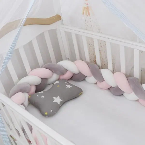 Tresse de Lit Rose Blanc Gris LovelyCocoon