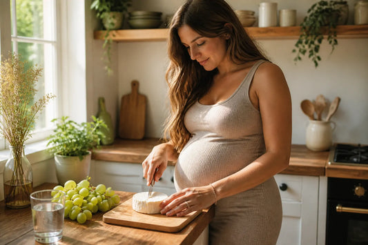 Image d'illustration douce et lumineuse pour l'article Peut-on manger du fromage de chèvre enceinte ?