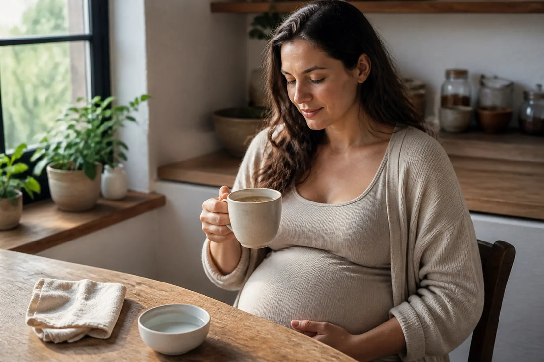Image d'illustration douce et lumineuse pour l'article Intoxication alimentaire enceinte : agir et se protéger