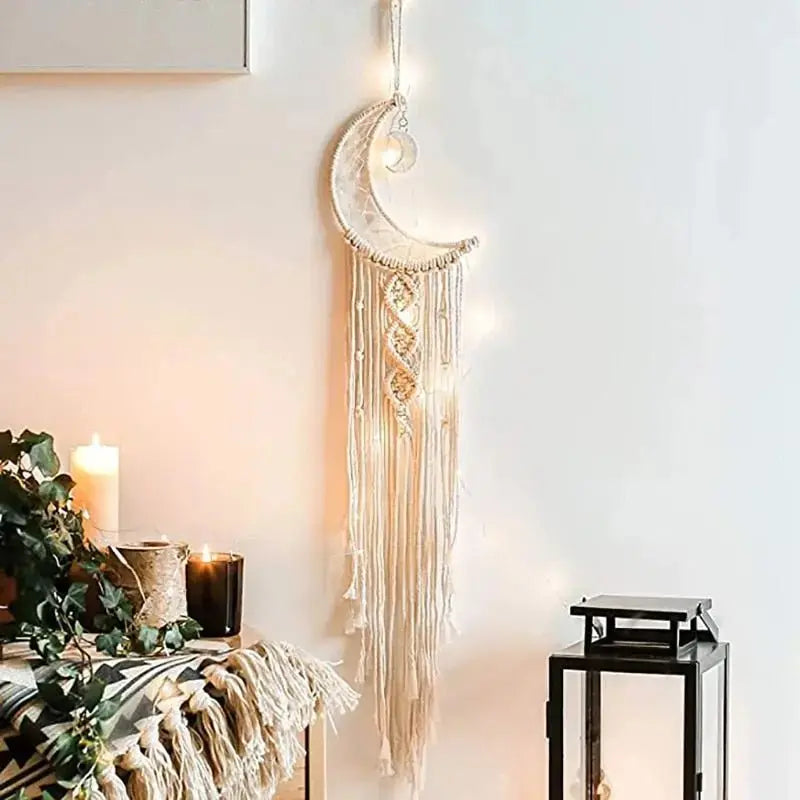 Décoration | Superbe suspension lune en macramé