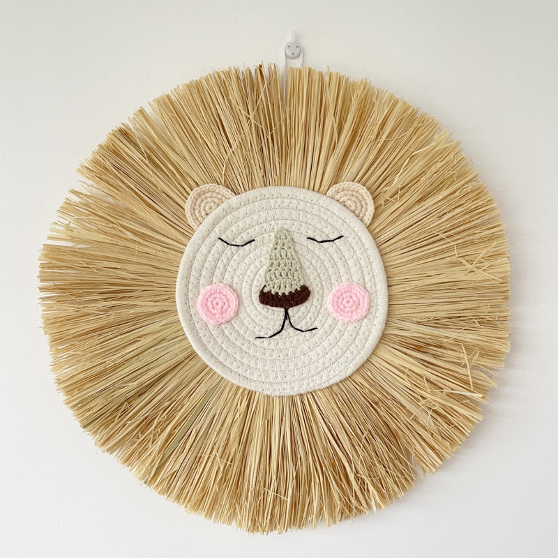 Décoration | Tête de lion ou d'ours à suspendre pour chambre enfant - Rose - Lovely Cocoon