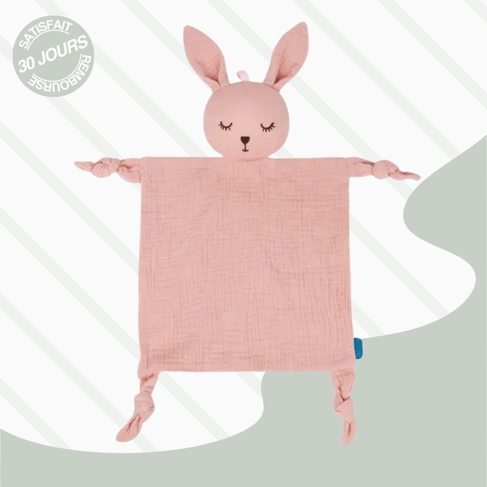 Doudou en Gaze de Coton avec Hochet - LovelyCocoon