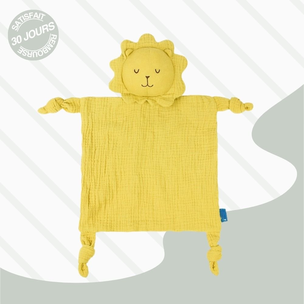 Doudou en Gaze de Coton avec Hochet - LovelyCocoon