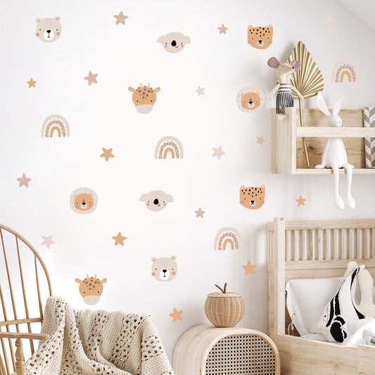 Stickers Animaux et Arc-en-ciel pour enfants - Lovely Cocoon